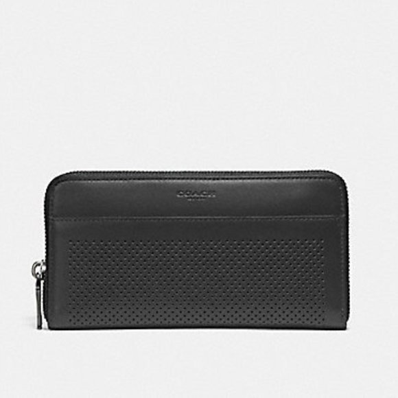 Coach F58104 Men's Perforated Graphite Wallet